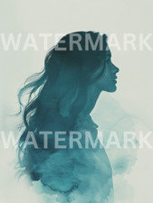 Digital Photo Image Watercolor Abstract Woman Picture Art Wallpaper Desktop