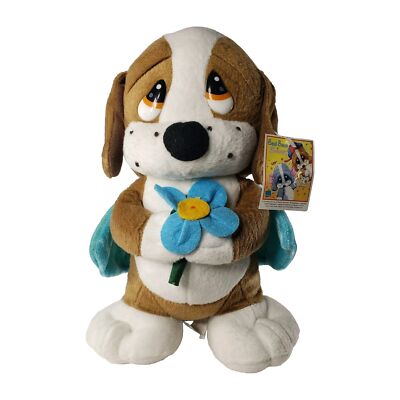 NANCO SAD SAM HONEY PLUSH STUFFED TOY ANIMAL ANGEL FLOWER SAD EYES