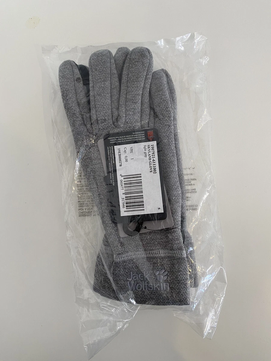 NWT Jack Wolfskin Skyland Gloves Light Grey Size S eBay