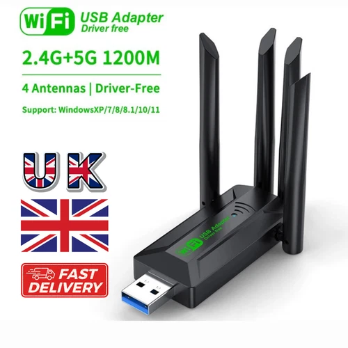 1800Mbps Dual Band 2.4/5G USB WiFi Adapter Wireless Network Wifi Dongle Antennas