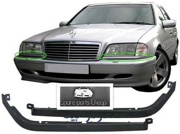 MB Mercedes C Class W202 1998 2000 Headlight Trim Moulding PAIR