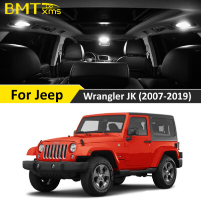 BMTxms 7pc Interior LED Light Bulb Kit For Jeep Wrangler JK TJ (2007-2020) - Includes Tool - 6000K White