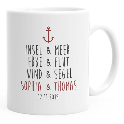 Persönliche Kaffeetasse Mit Namen & Anker – Individuell Bedruckt, Weiß, 325 Ml – Perfektes Geschenk Für Jeden Anlass!
