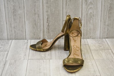bronze block heel sandals