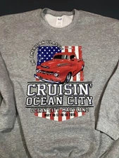 Ocean City Maryland Sweatshirt Cruisin’ Ocean City / American Classic Auto Car