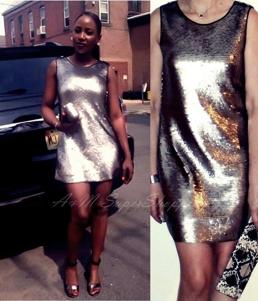 zara sequin silver dress