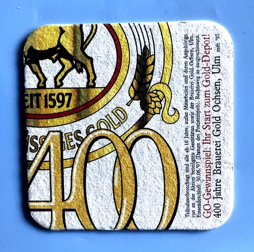 Beer mat - coaster, brewery GOLD OCHSEN, Ulm / Baden Württemberg #6213#