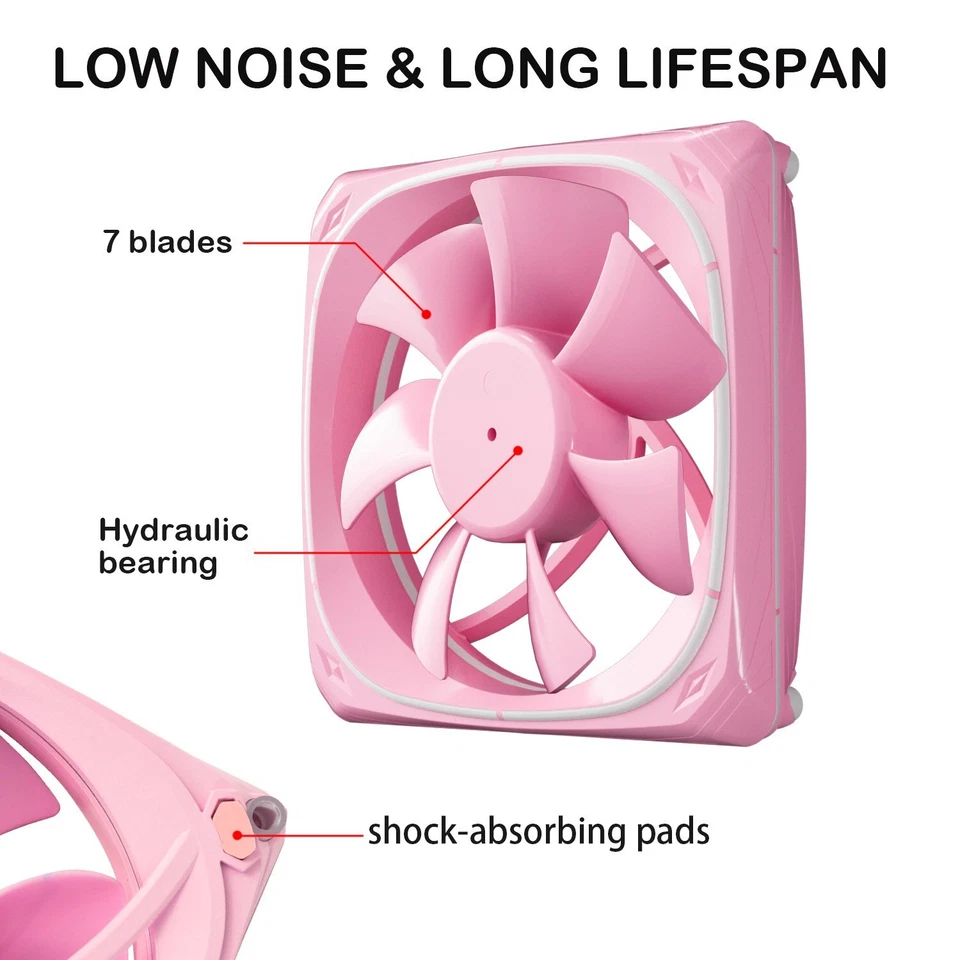 Vetroo DF120 White LED Lighting 120mm Case Fan PC Computer Silence Cooling Fan - Image 2 of 4