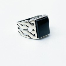 NEW 925 STERLING SILVER ONYX RING MENS WOMENS TURKISH RING ONYX STONE #028