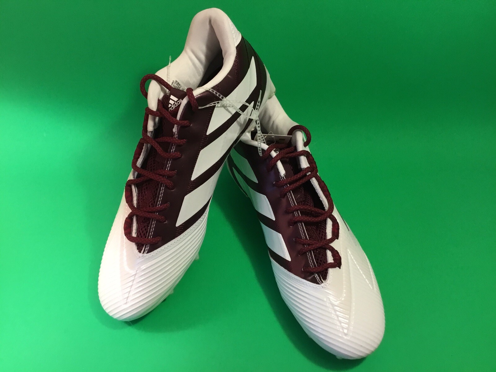 New ADIDAS FREAK CARBON LOW Men’s Football Cleats Size 12.5 White w/Dark Red thumbnail 3