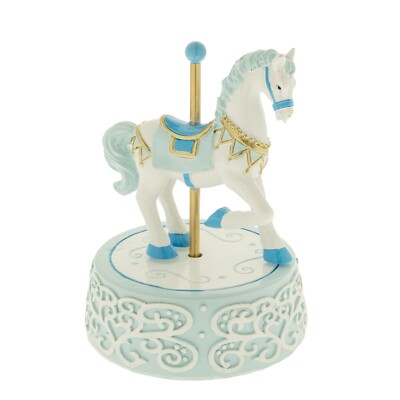 BOMBONIERA CARILLON GIOSTRA DONDOLO CAVALLINO CELESTE 10 X 14 H CM
