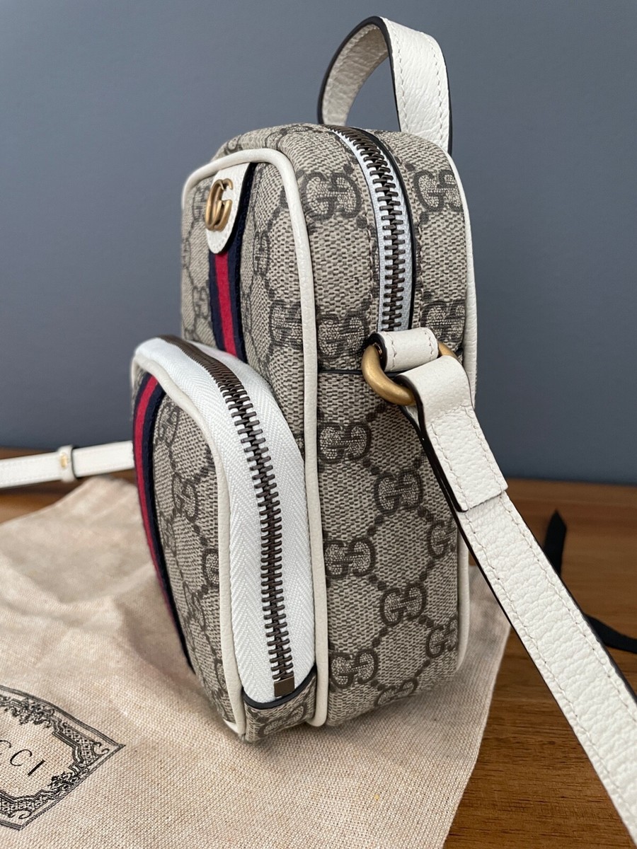 Gucci GG Supreme Ophidia Mini Bag Beige Ebony/White 671682 Gucci GG Supreme Ophidia Mini Bag Beige Ebony/White 671682