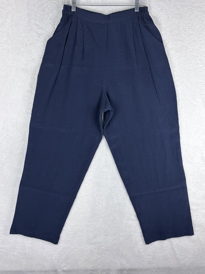 Pantalones para mujer Saks Fifth Avenue Real Clothes azules pierna ancha talla L Foto 3 de 4