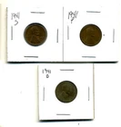 1941 P,D,S WHEAT PENNIES LINCOLN CENTS CIRCULATED 2X2 FLIPS 3 COIN PDS SET#1167