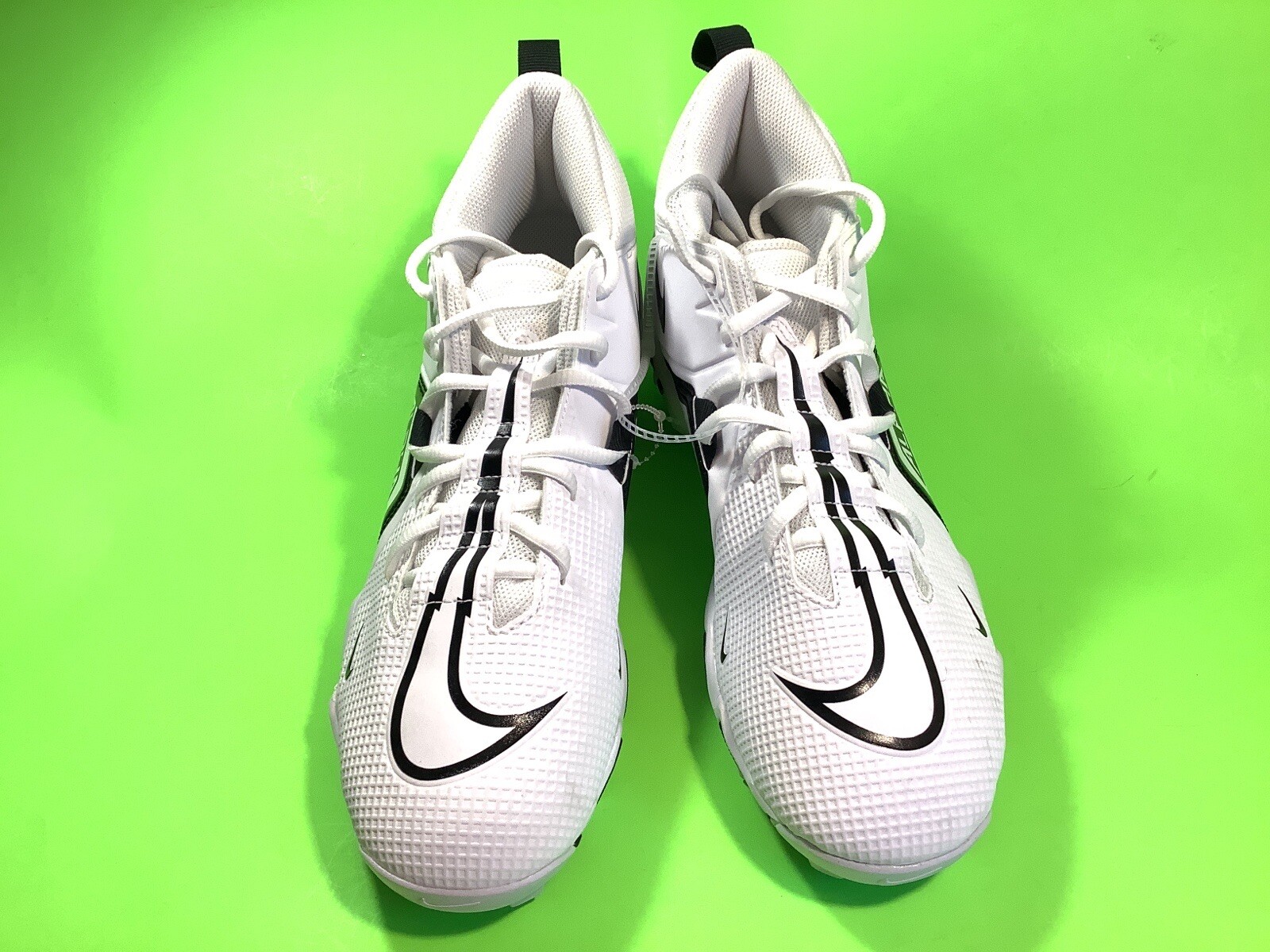 NIKE ALPHA MENACE Men’s Football Cleats Size 10 White w/Black NEW thumbnail 2