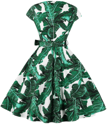 green 50s swing dress Green 1950s Strap Polka Dot Swing Dress main image 1