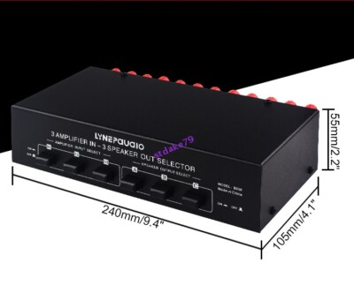 Amplifier Speaker Switcher Amp Speaker Selector Fit 3 In & Out LINEPAUDIO B036