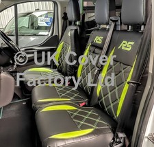 CUSTOM FIT VAN SEAT COVERS COMPATIBLE WITH TRANSIT CUSTOM/TIPPER 2024+ LIMEGREEN