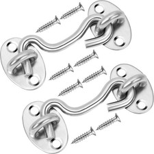 Rainspire 3" Hook Eye Privacy Latch 2 Pack Barn Door Silver
