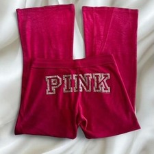 Y2K vintage Victoria's Secret PINK flared sweatpants rhinestone puppy mcbling