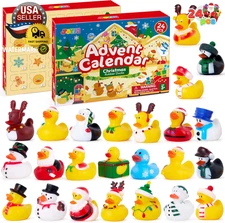 2025 Christmas Advent Calendar Ducks, 24 Days Christmas Countdown Calendar Rubbe