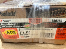 Paslode Hot Dipped  Galvanized  Framing Nails 650385 OPEN Box of 2000 Nails NEW