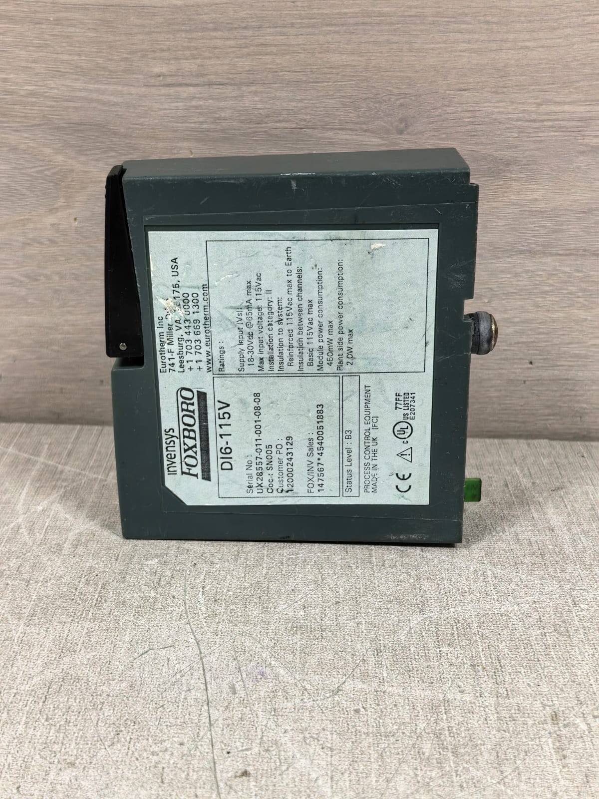 INVENSYS FOXBORO DI6-115V INVENSYS FOXBORO DI6-115V DIGITAL INPUT MODULE 4