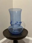 Vintage Handblown Applied Dot/Blob Blue Glass Vase - Possible Blenko