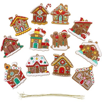 12 Pcs Weihnachtsbaumdekoration Christbaumschmuck Lebkuchenhausdekorationen