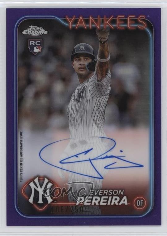 2024 Topps Chrome Rookie Auto Purple Refractor /250 Everson Pereira #RA-EP Auto