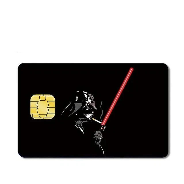 2-Pack Smoking Dark Lord Credit Card Skin | Funny Sci-Fi Villain Decal