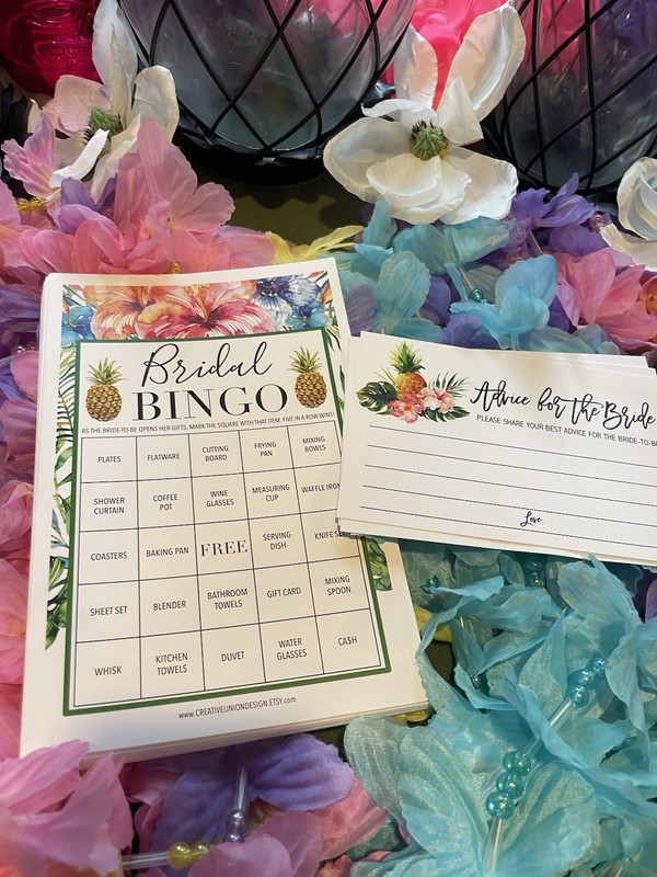Hawaiian wedding/shower decorations