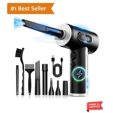 Compressed Air Duster-3 Gear Adjustable 100000RPM Electric Air Duster with LE...