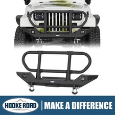 Hooke Road Front Bumper W Grille Brush Guard For Jeep Wrangler Yj Tj 1987-2006 Hooke Road Front Bumper W Grille Brush Guard For Jeep Wrangler Yj Tj 1987-2006
