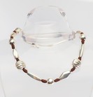 Unusual modern vintage sterling silver beads designer necklace by M.R. Regina