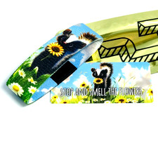 ZOX *STOP AND SMELL THE FLOWERS* Silver Strap Small Goldie Mys Wristband w/Card
