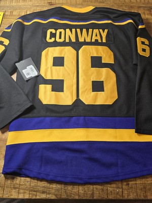 Yajun Charlie Conway #96 Mighty Ducks Movie IJshockeyshirts, NHL Heren, Sweatshirts, Ademend T-shirt met Lange Mouwen, L