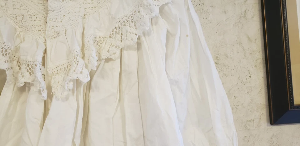 Camisón de algodón eduardiano vintage con trabajo de ganchillo, ¿talla pequeña? Foto 3 de 4