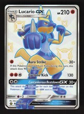 Lucario GX SV64/SV94 Hidden Fates Holo Full Art Pokemon Card