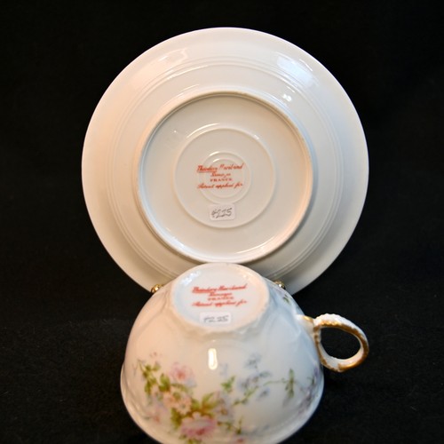 Limoges Theodore Haviland Cup & Saucer Roses Daisies 1904-mid1920's Small Beads - Picture 17 of 24