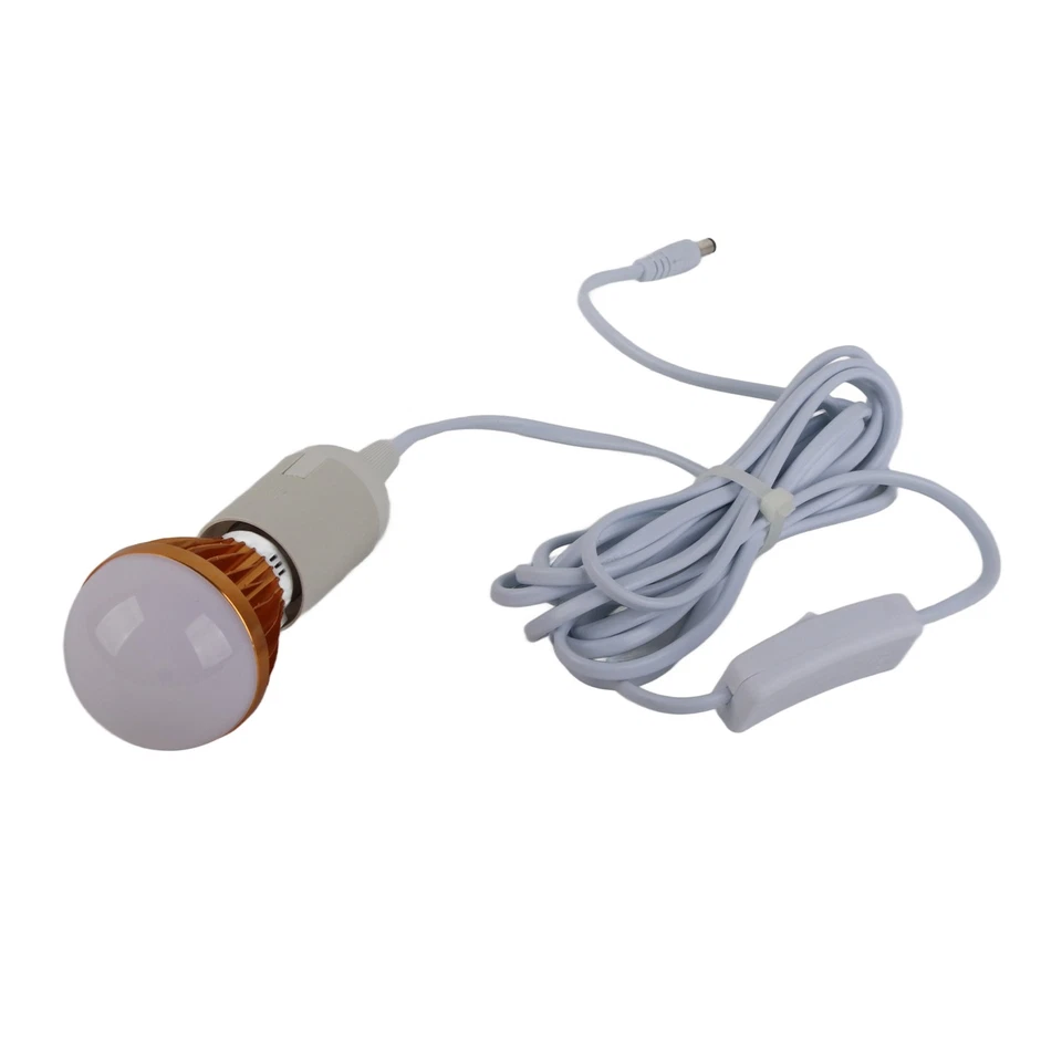 E27 Ball Bulb Spiral LED Solar White Light For Camping Tent 12V 5W With 3meter - Image 2 of 4