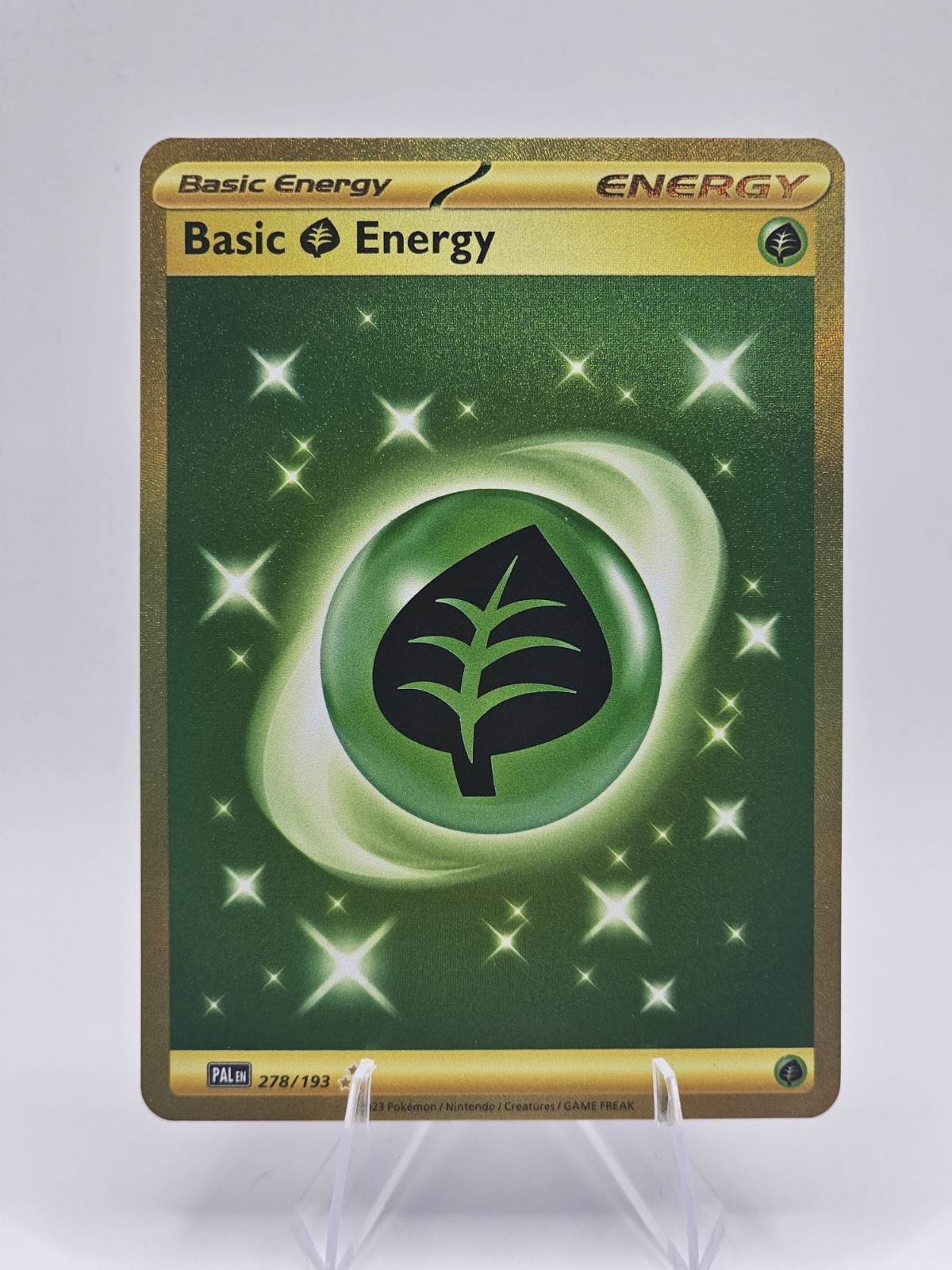 Pokemon TCG: Paldea Evolved - Basic Grass Energy 278/193 Hyper Rare Holo FA