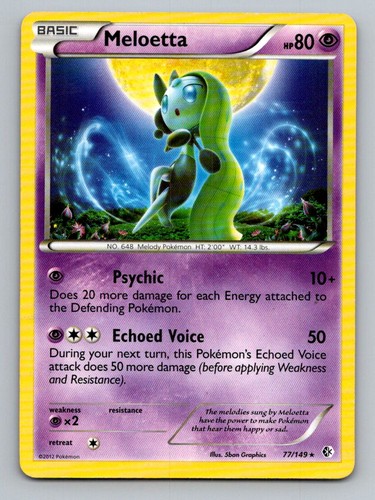 Meloetta (Boundaries Crossed) 77/149 Rare Deck Exclusives Pokemon Lightly Played