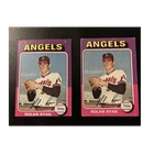 Topps 1975 Angels Nolan Ryan #500 Major League Baseball Card Lot 2 Cards Vintage