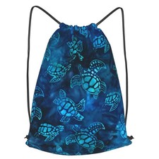 Drawstring Backpack Sports Gym Bag for Men Women Teens Large Size Blue Sea Tu...