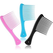 3 Pieces Wide Tooth Comb Jumbo Rake Comb, Detangler Salon Shampoo for Long,