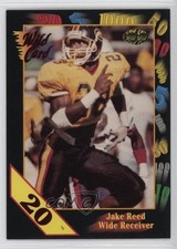 1991 Wild Card Draft 20 Stripe Jake Reed #141 Rookie RC 0nr3. rookie card picture