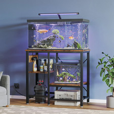 Heavy Duty 3-Tier Metal Aquarium Stand with Power Outlets for 20-37 Gallon Tanks