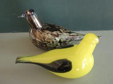 iittala FINLAND LOT of 2 XL Oiva Toikka handblown glass birds 13