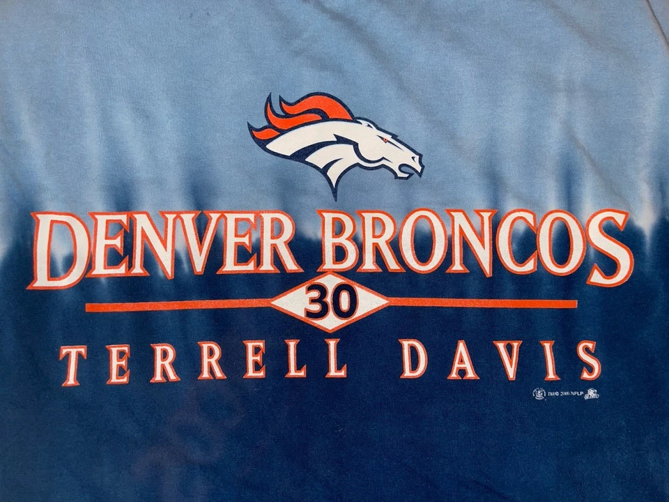 Camiseta 3XL Vintage Denver Broncos Terrell Davis Ombré/Tie-dye Foto 3 de 4
